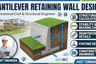 design cantilever retaining wall with structural calcs