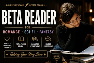 beta read your romantasy or fantasy novel and provide a reader report
