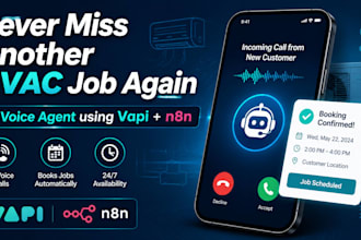 build ai voice agent for hvac to answer calls and book jobs vapi n8n automation
