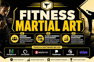 setup fitness martial art teamup wodify gymmaster kicksite gymdesk pushpress