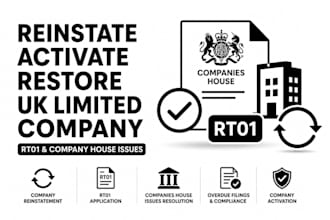 reinstate, activate, restore uk limited company, rt01 and company house issues