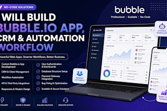 build no code bubble io app, crm and automation workflow