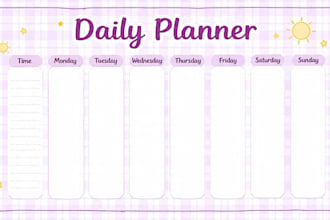 give you cute editable daily planner PDF