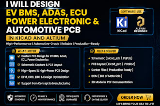 design ev bms, adas, ecu power electronic and automotive pcb in kicad and altium
