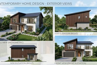 create detailed 3d exterior home renderings and architectural visualizations