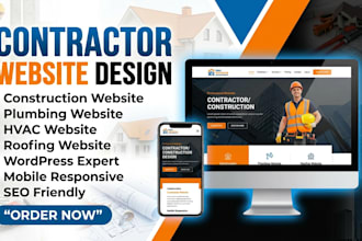 build contractor, construction, plumbing, hvac, roofing website