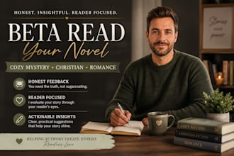beta read cozy mystery christian fiction romance novels