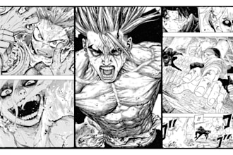 draw manga comic book pages, manga webtoon, manga illustration, manga panel