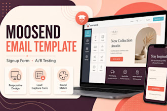 design moosend responsive template subscription form with ab testing