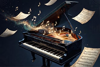 do piano sheet music, transcribe music audio to sheet, compose and arrange music