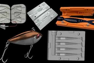 design and model bait mold fishing lure design 3d printed mold scanning to cad