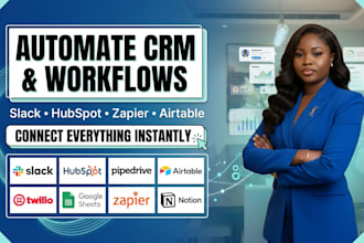 slack hubspot pipedrive airtable twilio google sheets zapier automation
