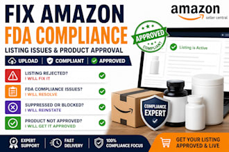 fix amazon fda compliance listing issues and product approval
