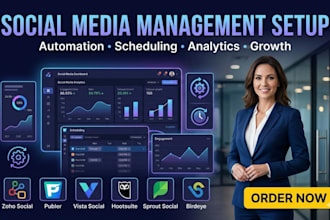setup social media management zoho social publer vista hootsuite sprout birdeye