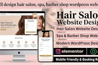 design hair salon, spa, barber shop wordpress website