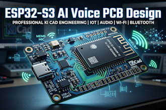 design esp32 s3 ai voice chat module pcb in kicad, integrated antenna and usb c