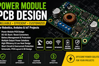 design power module pcb for robotics, arduino, and iot projects