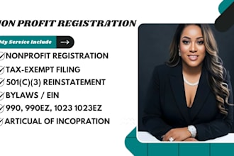 do non profit, reinstate 501c3, tax exempt, bylaws, ein 990, 990ez, 1023 1023ez
