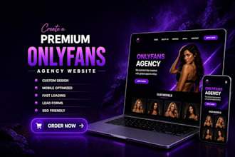 design onlyfans agency website, modeling website, onlyfans banner