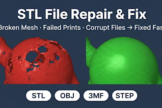 repair fix stl file 3d model mesh repair obj 3mf file for bambulab 3d printing