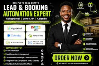 setup realestate leads gohighlevel zoho CRM calendly booking automation workflow