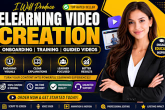 produce elearning video creation onboarding course training  course guided video
