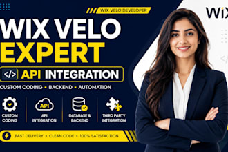 do wix velo coding, api integration, custom backend and database