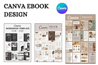 canva ebook, workbook design, magazine, booklet, worksheet design, flyer design