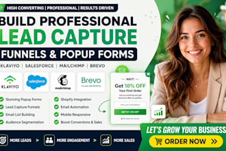 build professional salesforce klaviyo lead capture funnels and popup forms