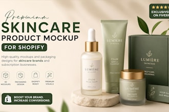 create luxury skincare packaging mockups for shopify subscription brands