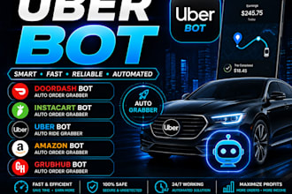 create doordash bot instacart bot uber bot amazon bot grubhub bot auto grabber