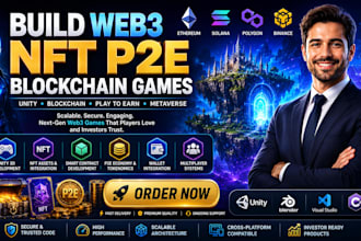 build web3 game, nft p2e blockchain unity game, 3d crypto game for all