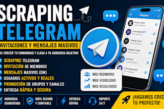hacer scraping telegram, invitaciones y mensajes masivos