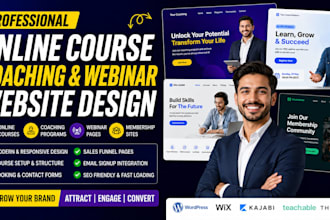 create an online course webinar website and presentation