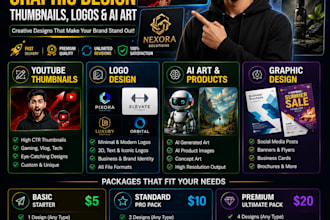 design professional youtube thumbnails,logo and ai ads