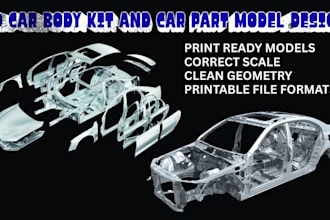 3d car model body kit custom car parts rc widebody kit automotive cad 3d print