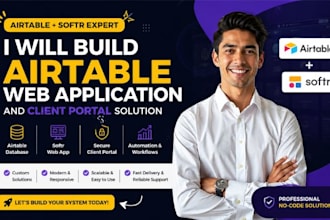 build airtable web app, client portal and softr airtable database system