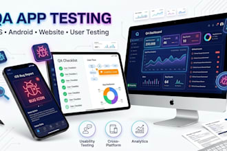 do QA app testing, website testing, user testing for ios and andriod apps