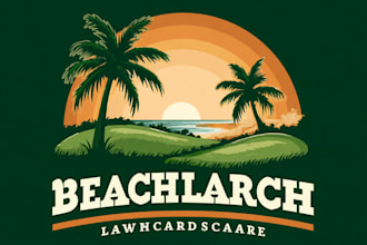design lawn care and landscaping logo