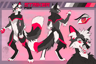 draw furry reference sheet fursona oc design anthromorphic nsfw ref sheet avatar