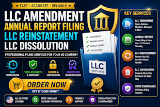 file llc amendment, annual report, reinstatement and dissolution