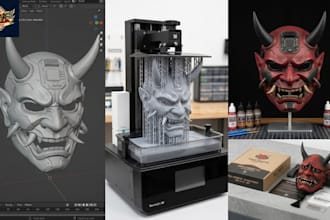 3d print and hand paint 3d mask 3d helmet cosplay armor stl model design