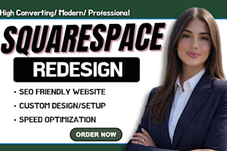 redesign squarespace website and fix mobile responsiveness, square website