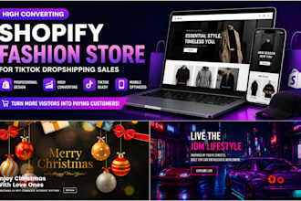 design a high converting shopify fashion store for tiktok dropshipping sales