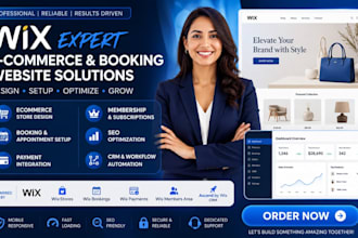design wix ecommerce website booking payment setup membership seo crm workflow