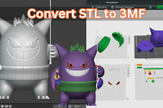 convert stl to 3mf, add color to 3d model, split parts