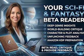 be your sci fi beta reader, fantasy, thriller, science fiction book beta reader