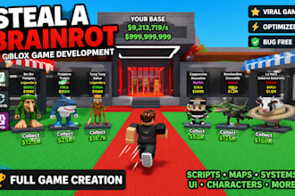 develop a roblox brainrot game like steal a brainrot full game