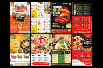design restaurant menu, food menu, digital menu and menu card design