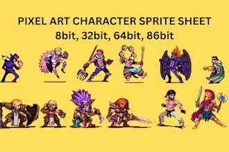 do 2d pixel sprite sheet rpg game nsfw pixel art character sprite animation mz